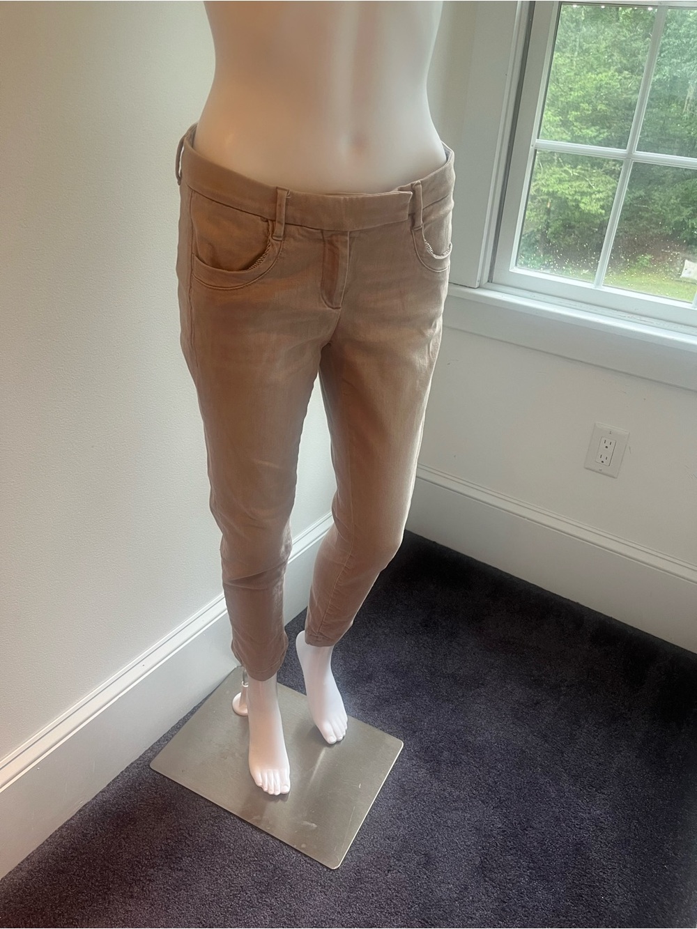 Brunello Cucinelli Taupe Cropped Slim Jeans